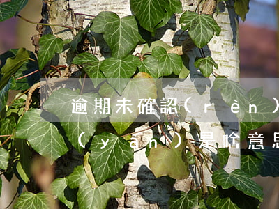 逾期未確認(rèn)怎么理解(逾期未審驗(yàn)是啥意思)