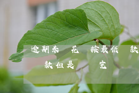 逾期未還花唄按最低還款(花唄還款超過最低還款 但是沒還完)