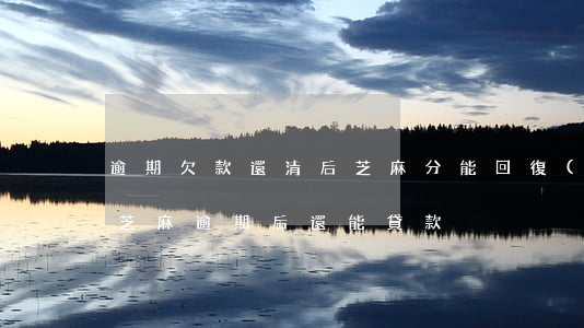 逾期欠款還清后芝麻分能回復(fù)嗎-芝麻逾期后還能貸款