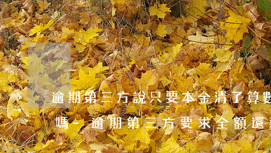 逾期第三方說只要本金清了算數(shù)嗎-逾期第三方要求全額還款