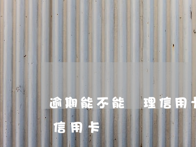 逾期能不能辦理信用卡（不是惡意逾期可以辦信用卡嗎）
