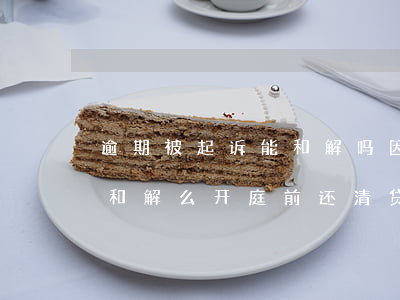 逾期被起诉能和解吗(因为贷款逾期被起诉能和解么,开庭前还清贷款)