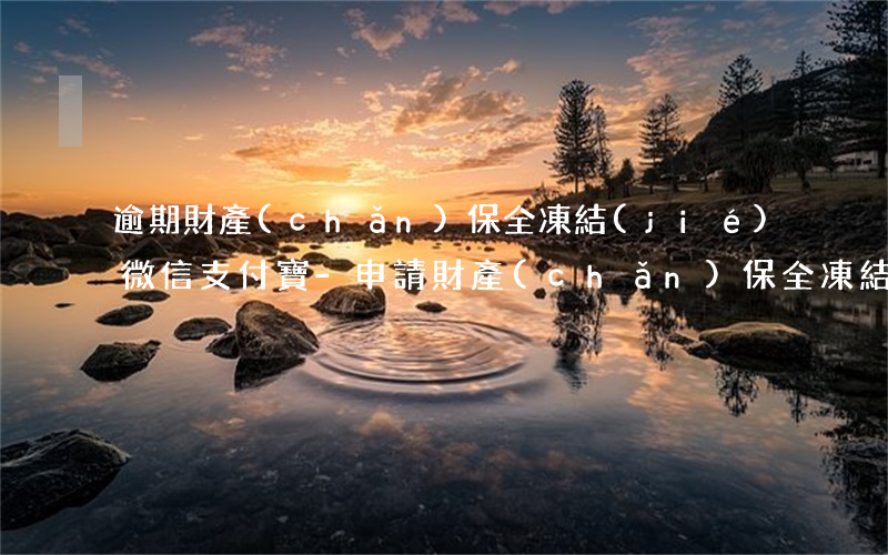 逾期財產(chǎn)保全凍結(jié)微信支付寶-申請財產(chǎn)保全凍結(jié)微信和支付寶