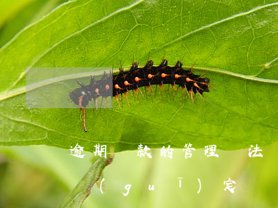 逾期貸款的管理辦法(國家對貸款逾期費用的規(guī)定)