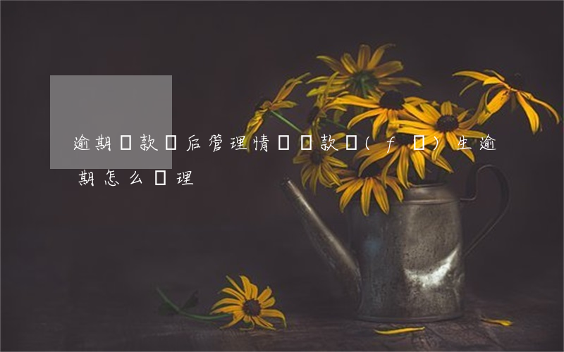 逾期貸款貸后管理情況(貸款發(fā)生逾期,怎么處理)