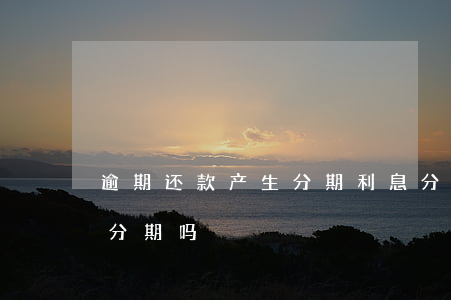 逾期还款产生分期利息(分期付款逾期过还能分期吗)