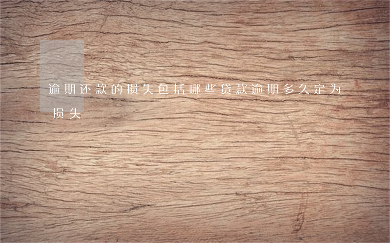 逾期还款的损失包括哪些(贷款逾期多久定为损失)