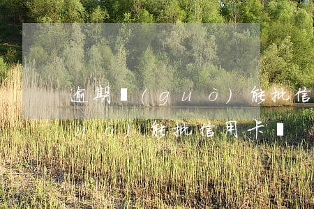 逾期過(guò)能批信用卡嗎（逾期過(guò)能批信用卡嗎）
