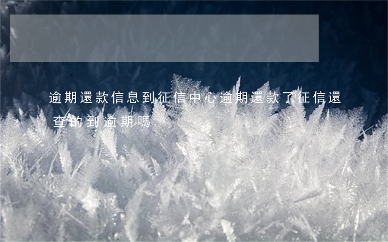 逾期還款信息到征信中心(逾期還款了征信還查的到逾期嗎)
