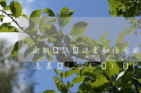 逾期還款報送金融信用(逾期還款上報金融信息基礎(chǔ)數(shù)據(jù)庫)