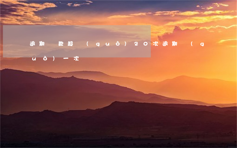 逾期還款超過(guò)20次(逾期過(guò)一次)