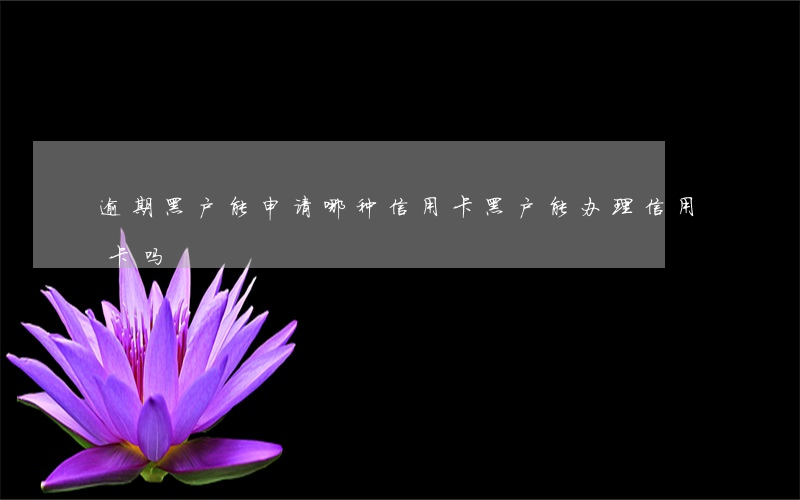 逾期黑户能申请哪种信用卡(黑户能办理信用卡吗)