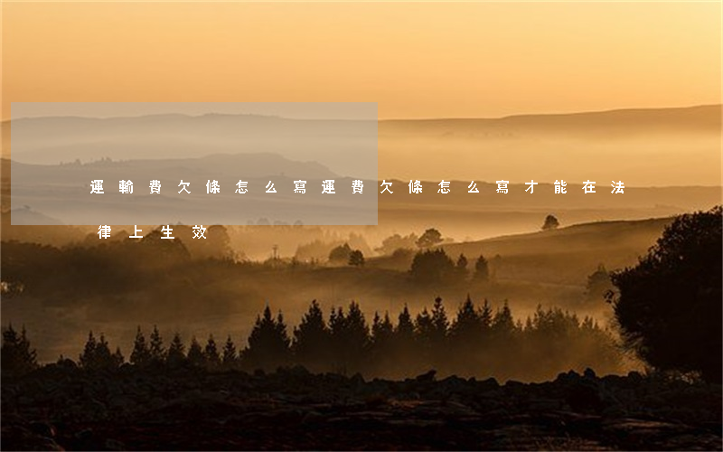 運輸費欠條怎么寫(運費欠條怎么寫才能在法律上生效)