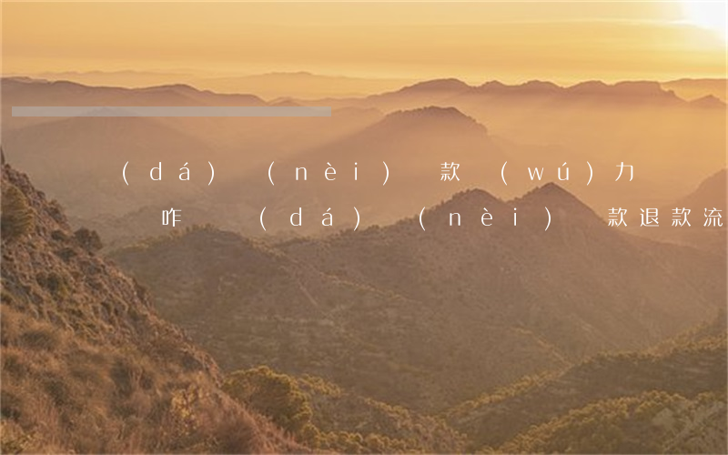 達(dá)內(nèi)貸款無(wú)力償還咋辦(達(dá)內(nèi)貸款退款流程)