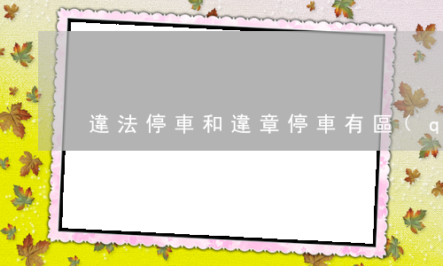 違法停車和違章停車有區(qū)別么？