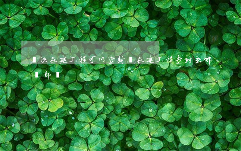 違法在建工程可以查封嗎(在建工程查封去哪個部門)