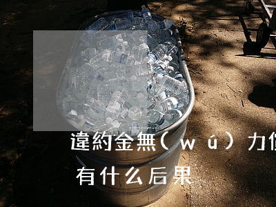 違約金無(wú)力償還的后果(違約金不還有什么后果)