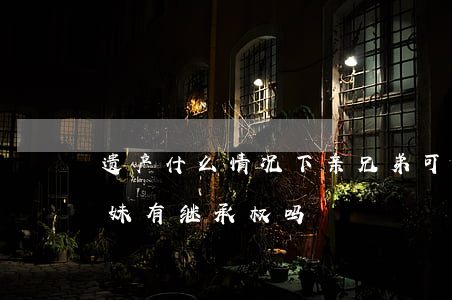 遗产什么情况下亲兄弟可以继承(遗产兄弟姐妹有继承权吗)