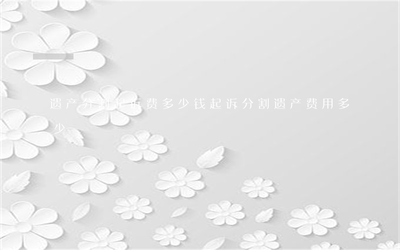 遗产分割起诉费多少钱(起诉分割遗产费用多少)
