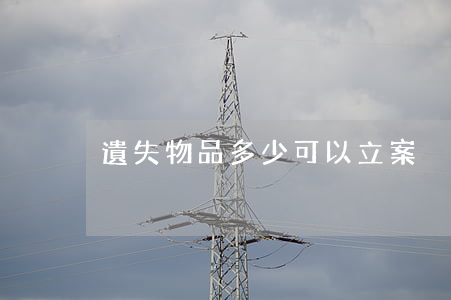 遺失物品多少可以立案