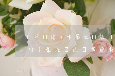 還不夠信用卡最低還款額算逾期嗎 還不夠信用卡最低還款額算逾期嗎怎么辦