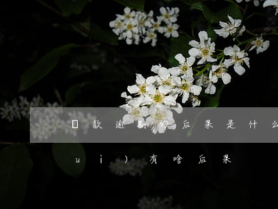 還款逾期的后果是什么(總是逾期還款,會(huì)有啥后果)