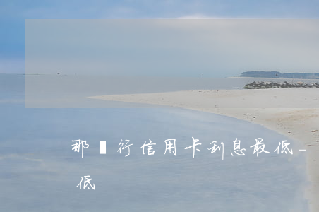 那個行信用卡利息最低-哪一個信用卡利息低