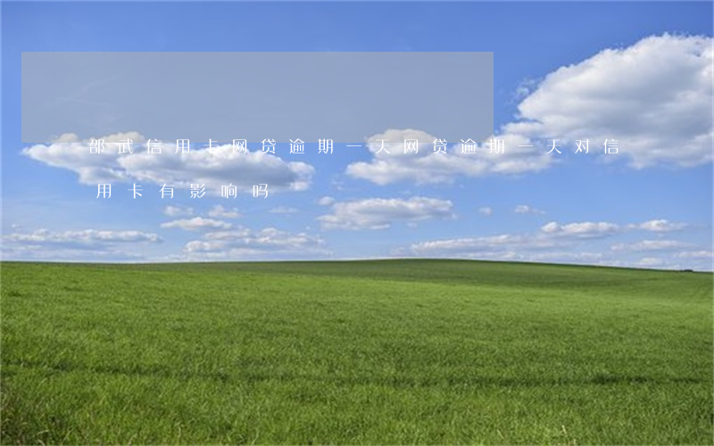 邵武信用卡网贷逾期一天 网贷逾期一天对信用卡有影响吗