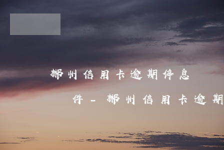郴州信用卡逾期停息掛賬申請(qǐng)條件-郴州信用卡逾期停息掛賬申請(qǐng)條件是什么