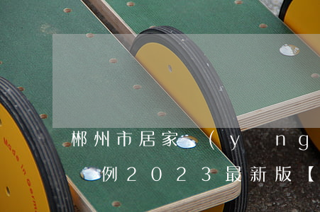 郴州市居家養(yǎng)老服務(wù)條例2023最新版【全文】