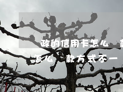 郵政的信用卡怎么還款方式-郵政的信用卡怎么還款方式不一樣