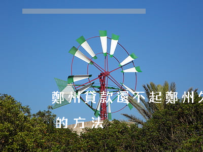 鄭州貸款還不起(鄭州欠錢不還怎么辦最有效的方法)