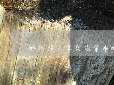 醉酒撞人算交通肇事(醉驾撞死人)