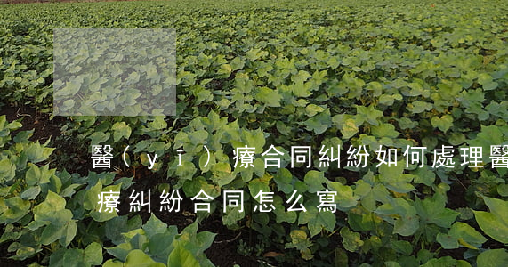 醫(yī)療合同糾紛如何處理(醫(yī)療糾紛合同怎么寫)