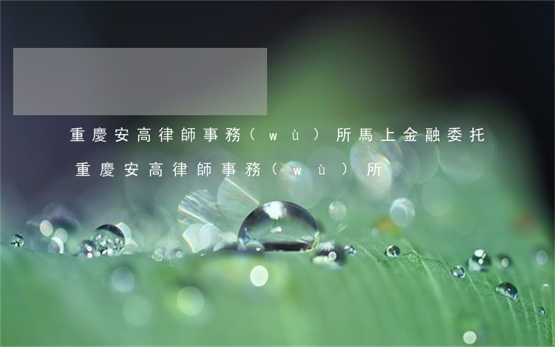 重慶安高律師事務(wù)所(馬上金融委托重慶安高律師事務(wù)所)