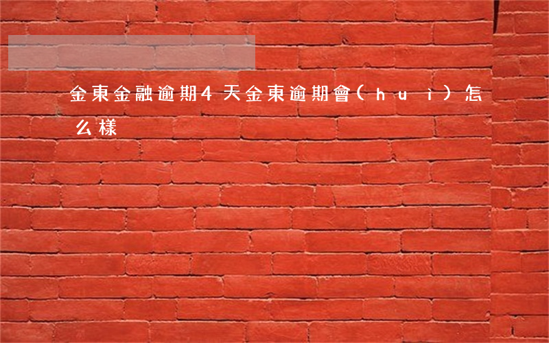 金東金融逾期4天(金東逾期會(huì)怎么樣)