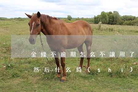 金條不逾期怎么不讓用了 金條逾期不能用了,然后什么時(shí)候再可以用