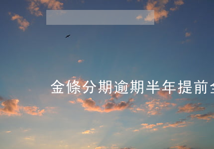 金條分期逾期半年提前全部還清-