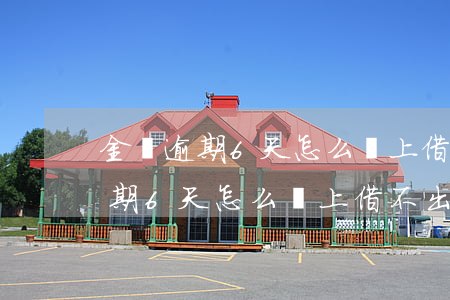 金條逾期6天怎么還上借不出來了-金條逾期6天怎么還上借不出來了呢
