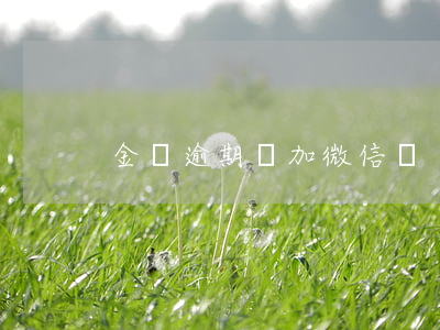 金條逾期會加微信嗎
