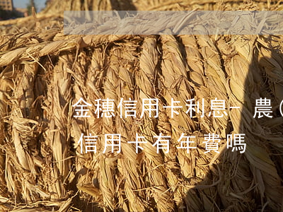 金穗信用卡利息-農(nóng)行的金穗信用卡有年費嗎
