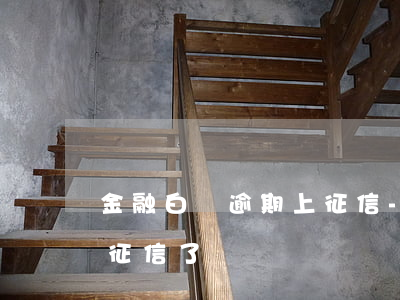 金融白條逾期上征信-金條白條逾期半年上征信了嗎