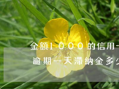 金額1000的信用卡逾期(信用卡1000逾期一天滯納金多少)