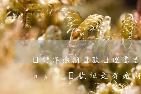 銀行作逾期貸款處理(需要在銀行申請(qǐng)貸款但是有逾期怎么辦)