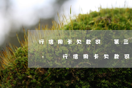銀行信用卡欠款可與第三方協(xié)商嗎-銀行信用卡欠款可與第三方協(xié)商嗎