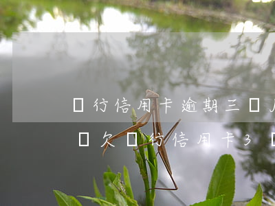 銀行信用卡逾期三個月內(nèi)會怎么樣(欠銀行信用卡3個月逾期會怎么樣)
