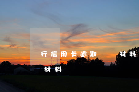銀行信用卡逾期讓簽材料(銀行信用卡逾期讓簽材料)