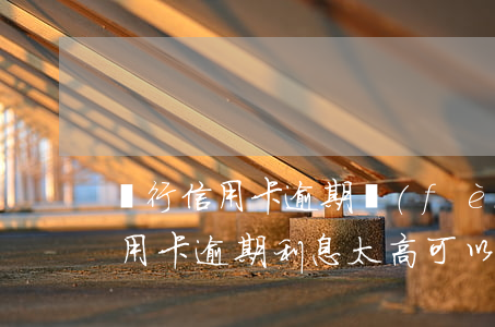 銀行信用卡逾期費(fèi)用太高(銀行信用卡逾期利息太高可以協(xié)商嗎)
