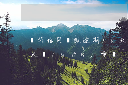 銀行信用貸款逾期20天(銀行貸款逾期20天嚴(yán)重嗎)