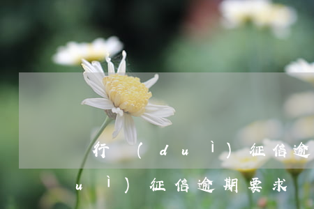 銀行對(duì)征信逾期要求(銀行對(duì)征信逾期要求嚴(yán)重嗎)